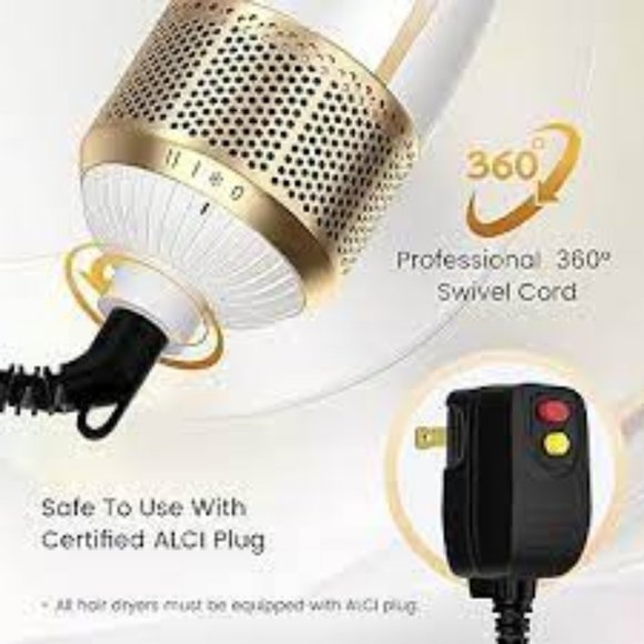 NEW PRITECH DUAL VOLTAGE 1000W CERAMIC IONIC HOT AIR BRUSH - 4 IN 1 STYLER - Picture 4 of 11